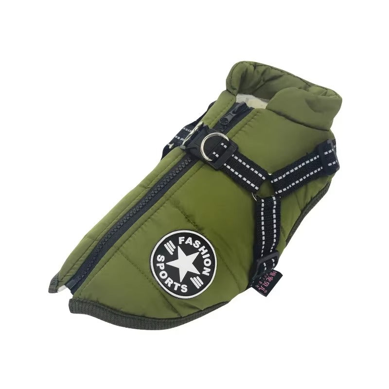 Waterproof Winter Dog Coat with Harness